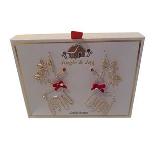 Jingle & Joy Solid Brass Reindeer Earrings.